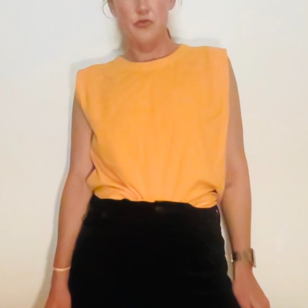 COS Yellow Sleeveless Crewneck Tee
